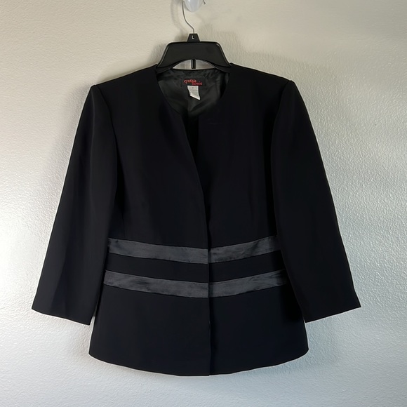 EUC Vintage Cynthia Howie Mini Skirt Blazer Set Black sz 8 - Picture 6 of 10